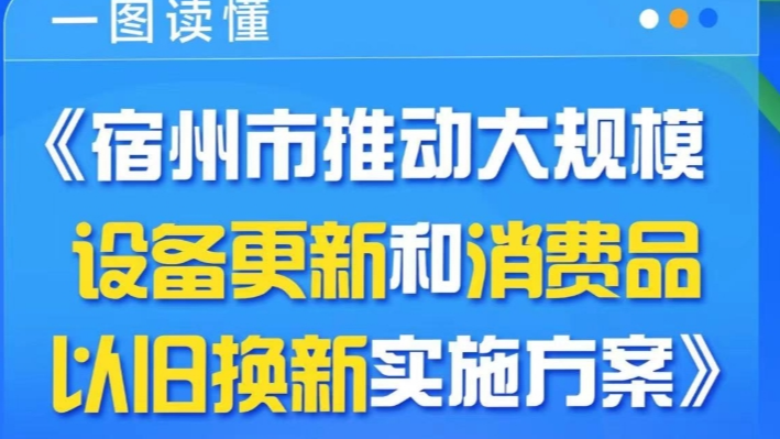 宿州市推動(dòng)大規(guī)模設(shè)備更新和消費(fèi)品以舊換新實(shí)施方案解讀